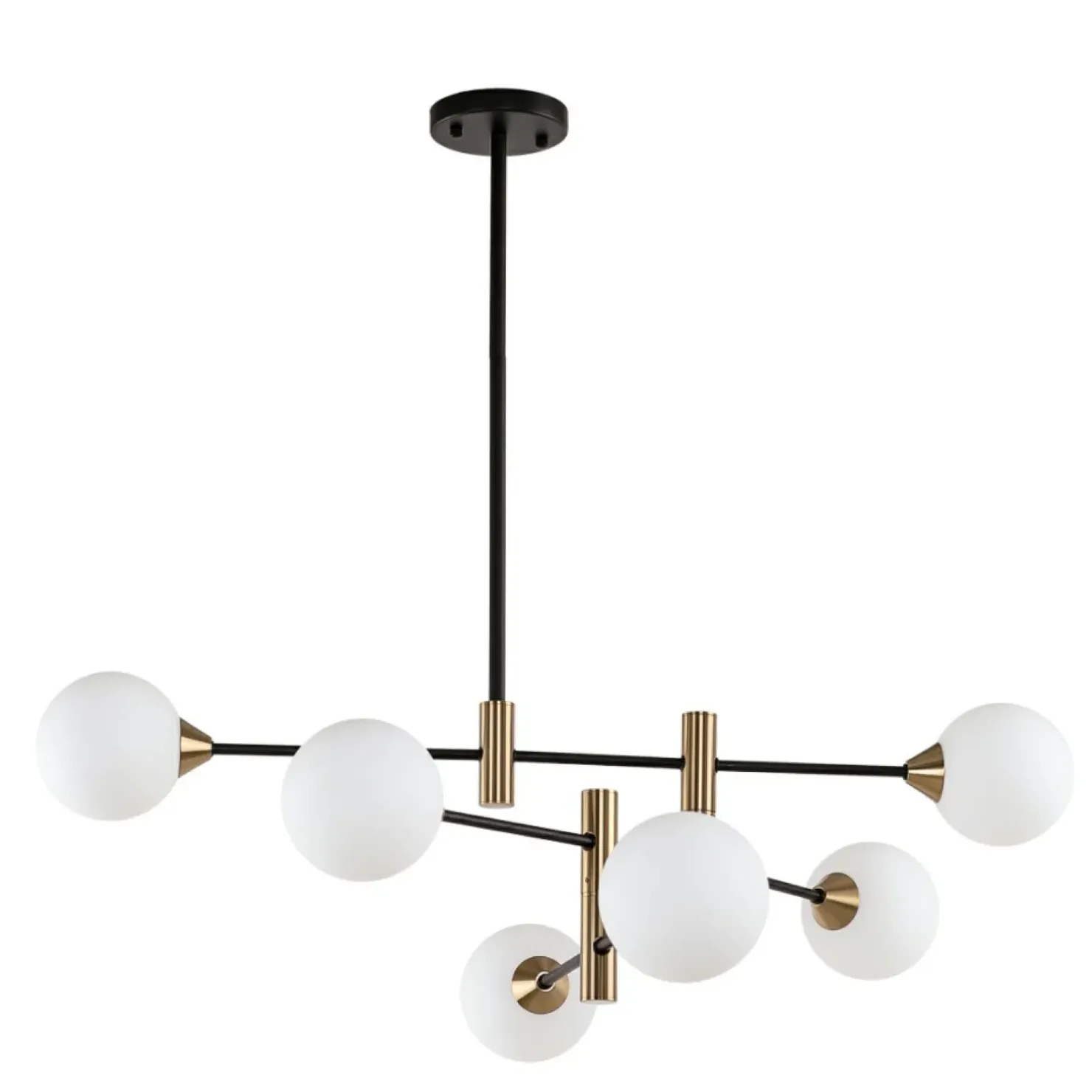 Outlet Sklep Kaja Czarno-złota lampa sufitowa PND-9148-6-OPAL MARINO | Kaja Oświetlenie