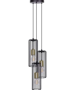 Store Sklep Kaja Czarno-złota lampa wisząca - okrągła podsufitka K-4937 | Kaja