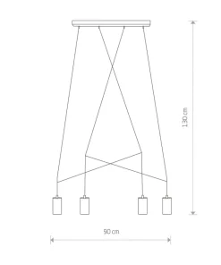 Clearance Sklep Kaja Czarno-złota lampa wisząca, idealna do salonu 7957 | Kaja Oświetlenie mosiądz