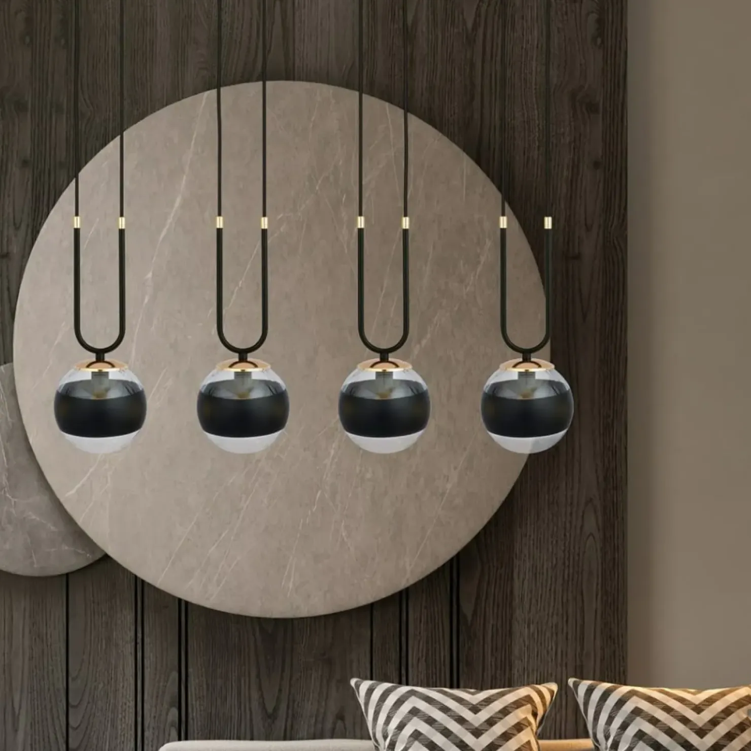 Sale Sklep Kaja Czarno-złota lampa wisząca, regulowane zwisy 1113/4 GLAM | Kaja