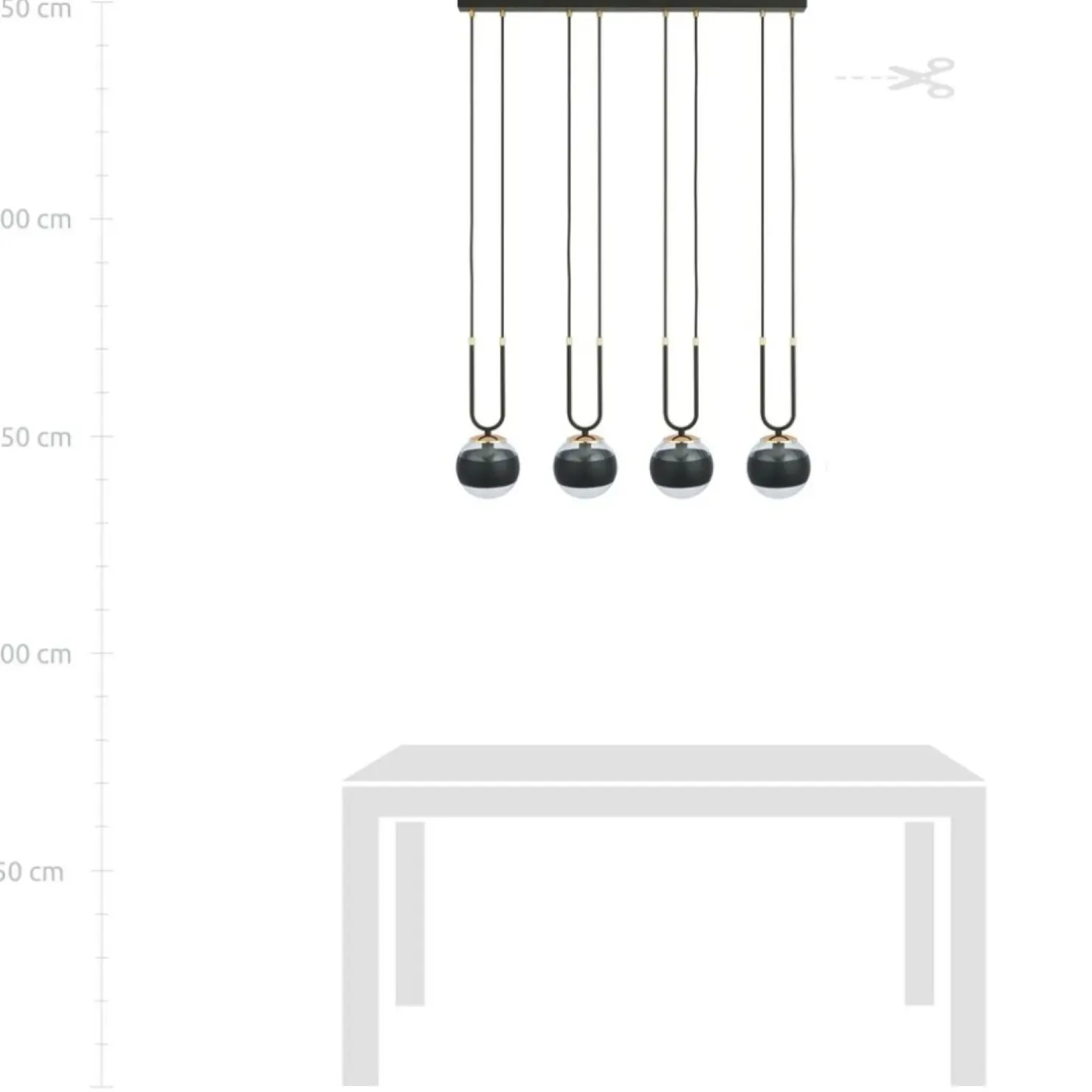 Sale Sklep Kaja Czarno-złota lampa wisząca, regulowane zwisy 1113/4 GLAM | Kaja