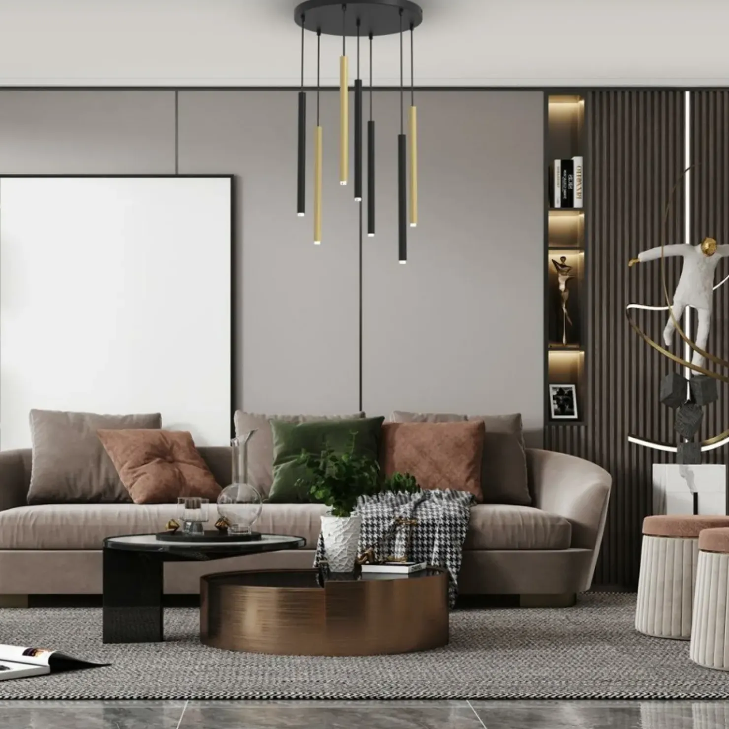 Sale Sklep Kaja Czarno-złota lampa wisząca, tuby na G9 MLP8843 z serii MONZA | Kaja Oświetlenie