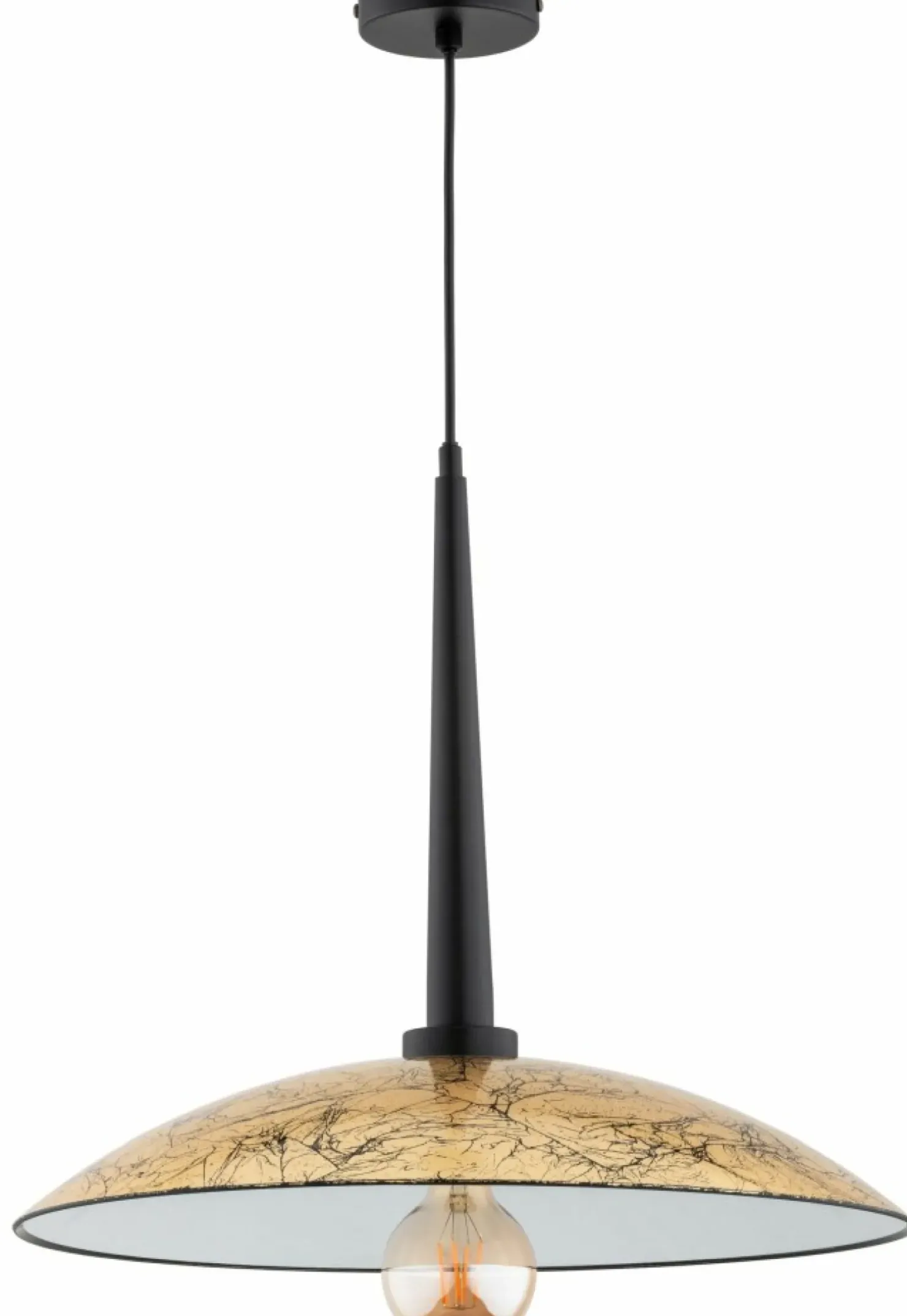 Discount Sklep Kaja Czarno-złota lampa wisząca z szerokim kloszem AL 61245 DEMI | Kaja