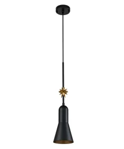 Store Sklep Kaja Czarno-złota lampa wisząca z ozdobą ETOILE-P-S-MB z serii ETOILE