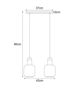 Best Sklep Kaja Czarno-złota lampa wisząca z dwoma kloszami K-5266 z serii DOKA | Kaja