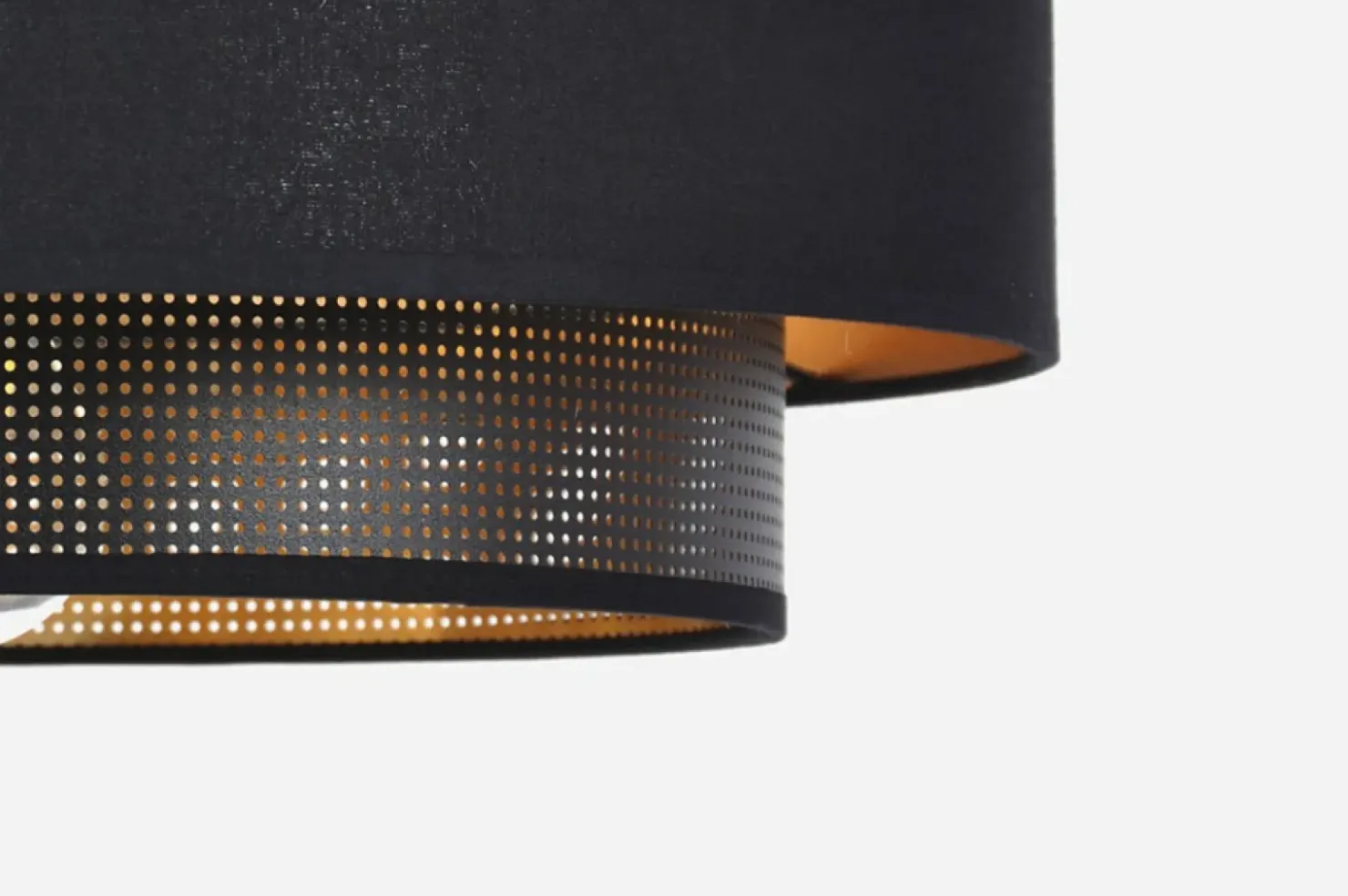 Czarno-złota lampa wisząca z gustownym abażurem K-5281 z serii AMOS*Sklep Kaja Hot