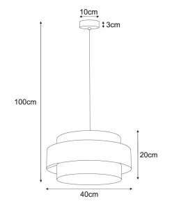 Czarno-złota lampa wisząca z gustownym abażurem K-5281 z serii AMOS*Sklep Kaja Hot