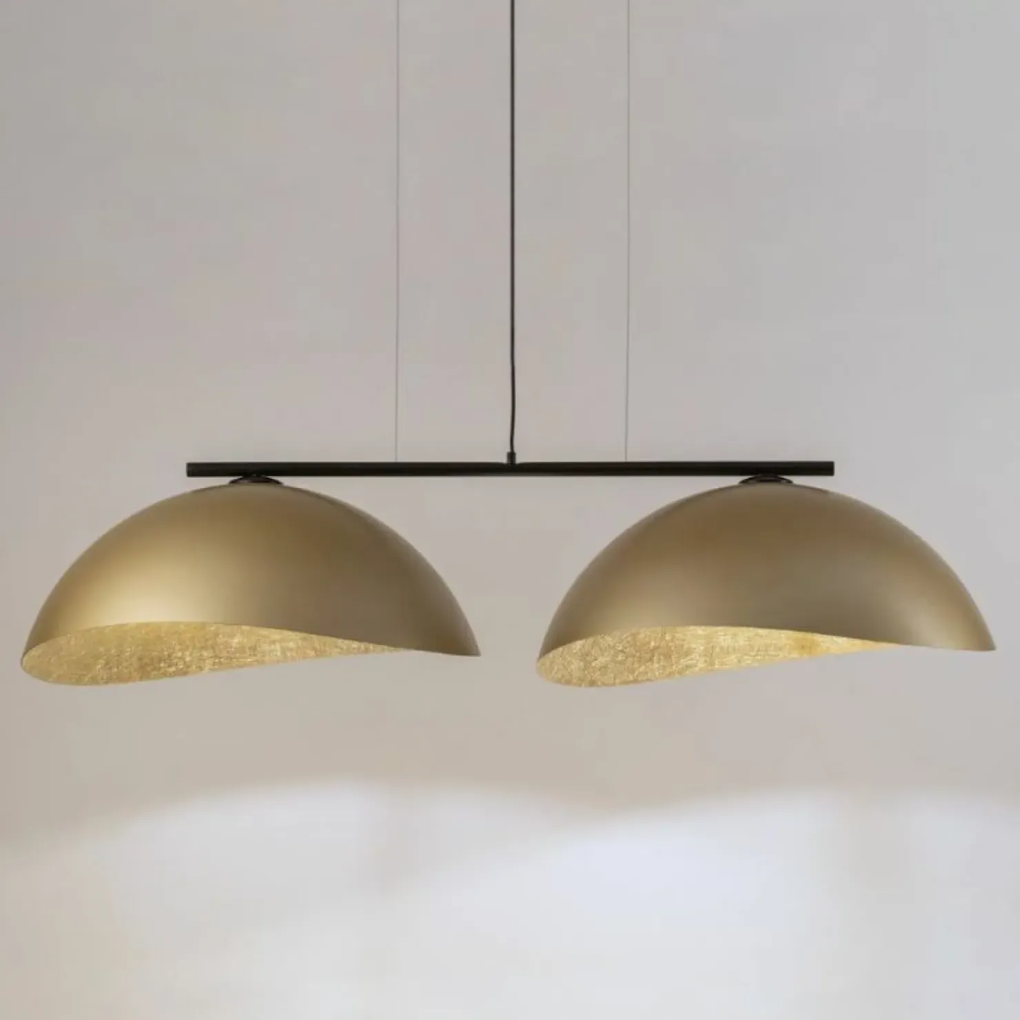 Shop Sklep Kaja Czarno-złota lampa wisząca z dużymi abażurami SIG 40581 SOLAR | Kaja