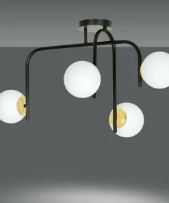 Shop Sklep Kaja Czarno-złota lampa z okrągłymi kloszami 1032/4B RAGNAR | Kaja