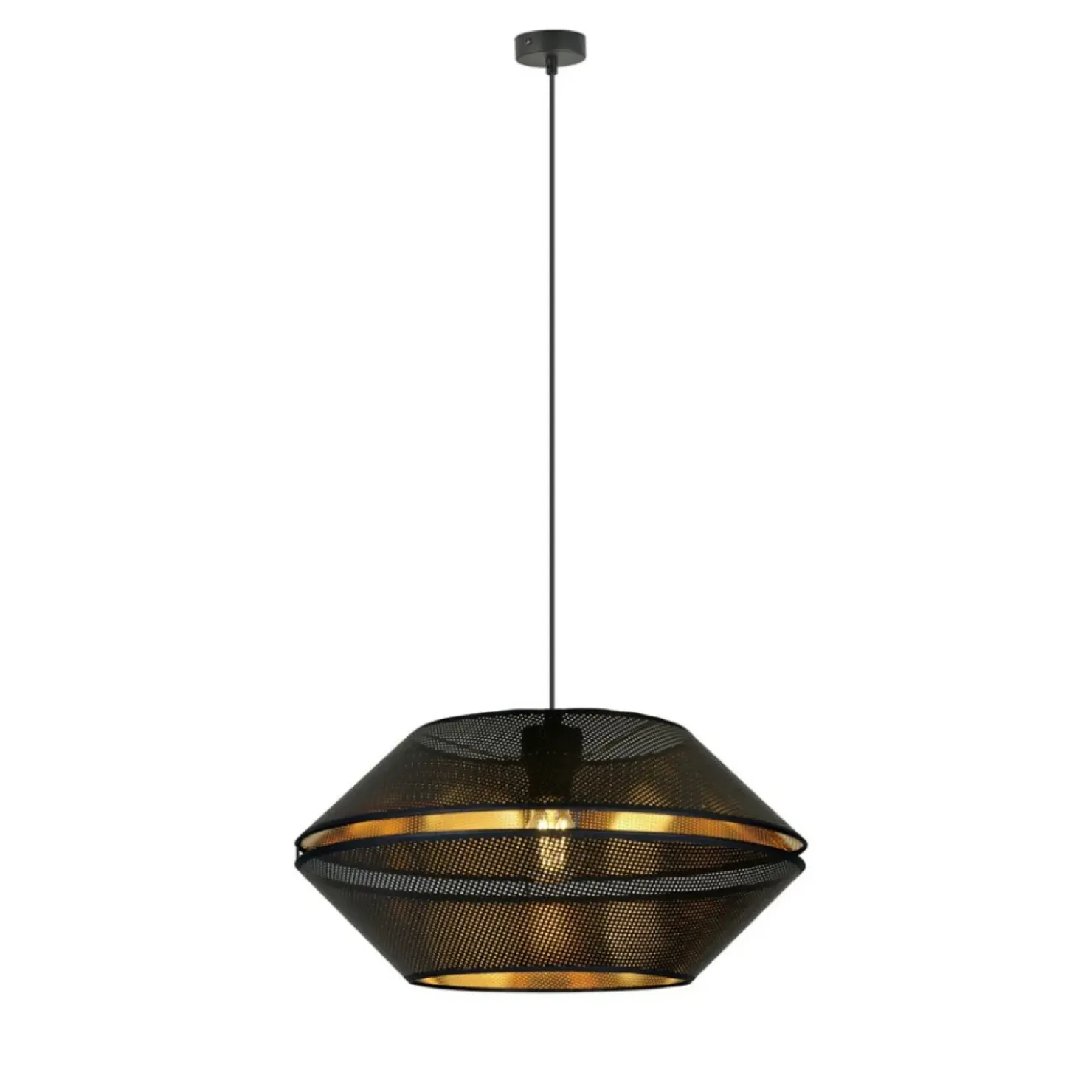 Czarno-złota lampa z perforowanym abażurem 1185/1 z serii MALIA | Kaja*Sklep Kaja Online