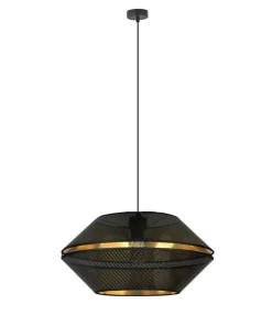 Czarno-złota lampa z perforowanym abażurem 1185/1 z serii MALIA | Kaja*Sklep Kaja Online