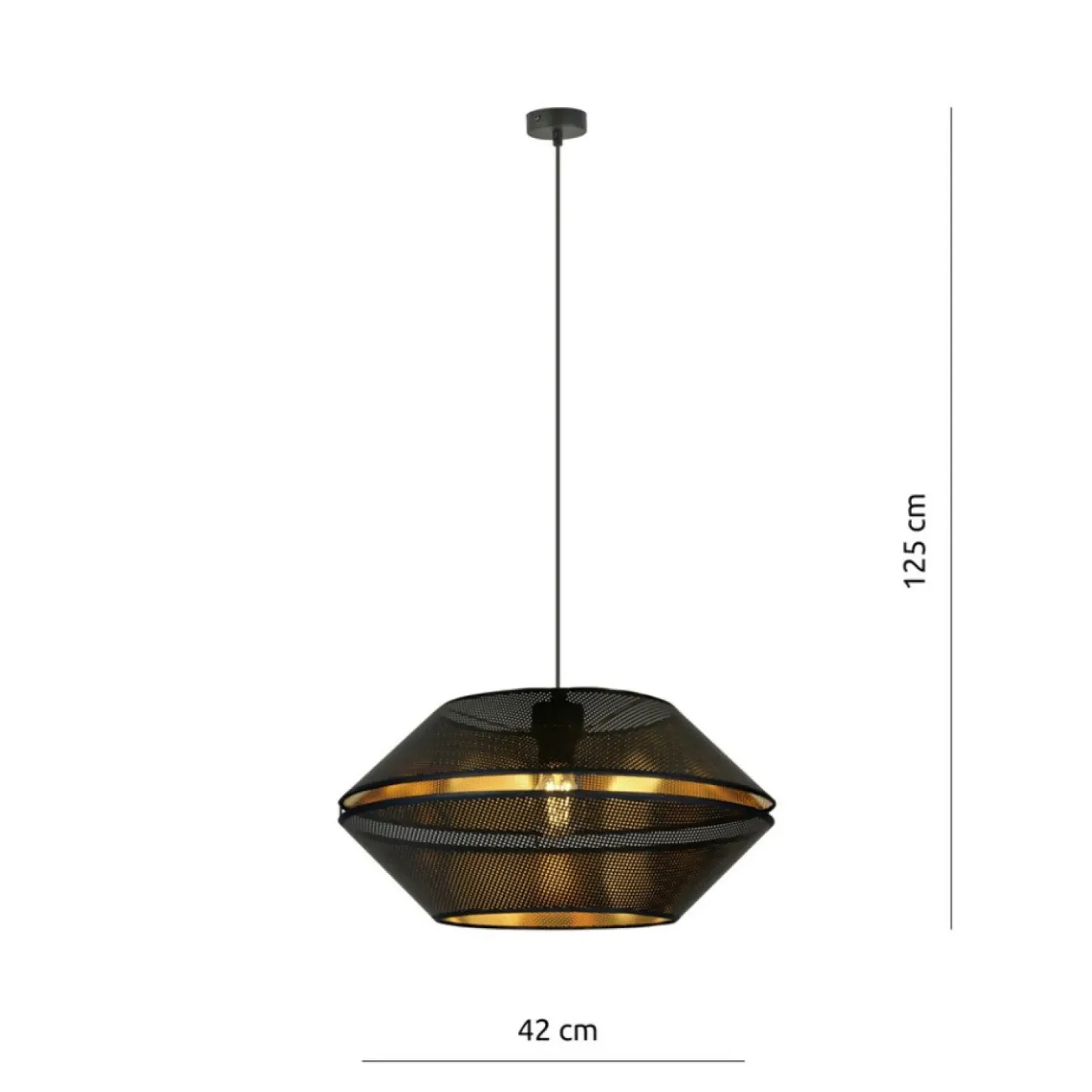 Czarno-złota lampa z perforowanym abażurem 1185/1 z serii MALIA | Kaja*Sklep Kaja Online