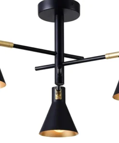 Shop Sklep Kaja Czarno-złota lampa z regulowanymi ramionami 33-70975 LESS | Kaja czarny