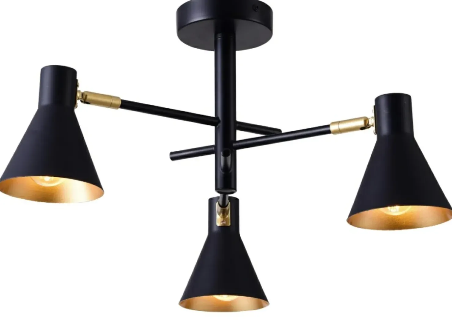 Shop Sklep Kaja Czarno-złota lampa z regulowanymi ramionami 33-70975 LESS | Kaja czarny