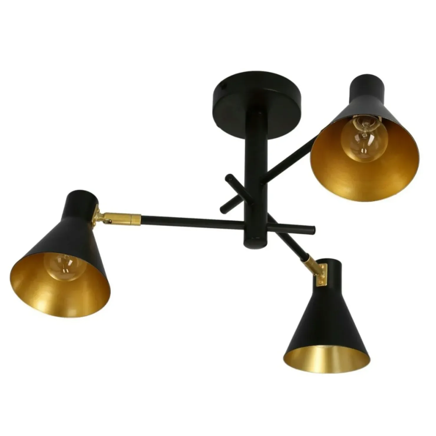 Shop Sklep Kaja Czarno-złota lampa z regulowanymi ramionami 33-70975 LESS | Kaja czarny