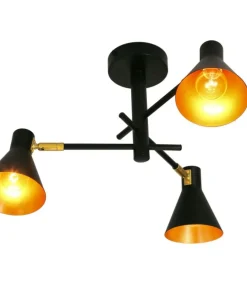 Shop Sklep Kaja Czarno-złota lampa z regulowanymi ramionami 33-70975 LESS | Kaja czarny