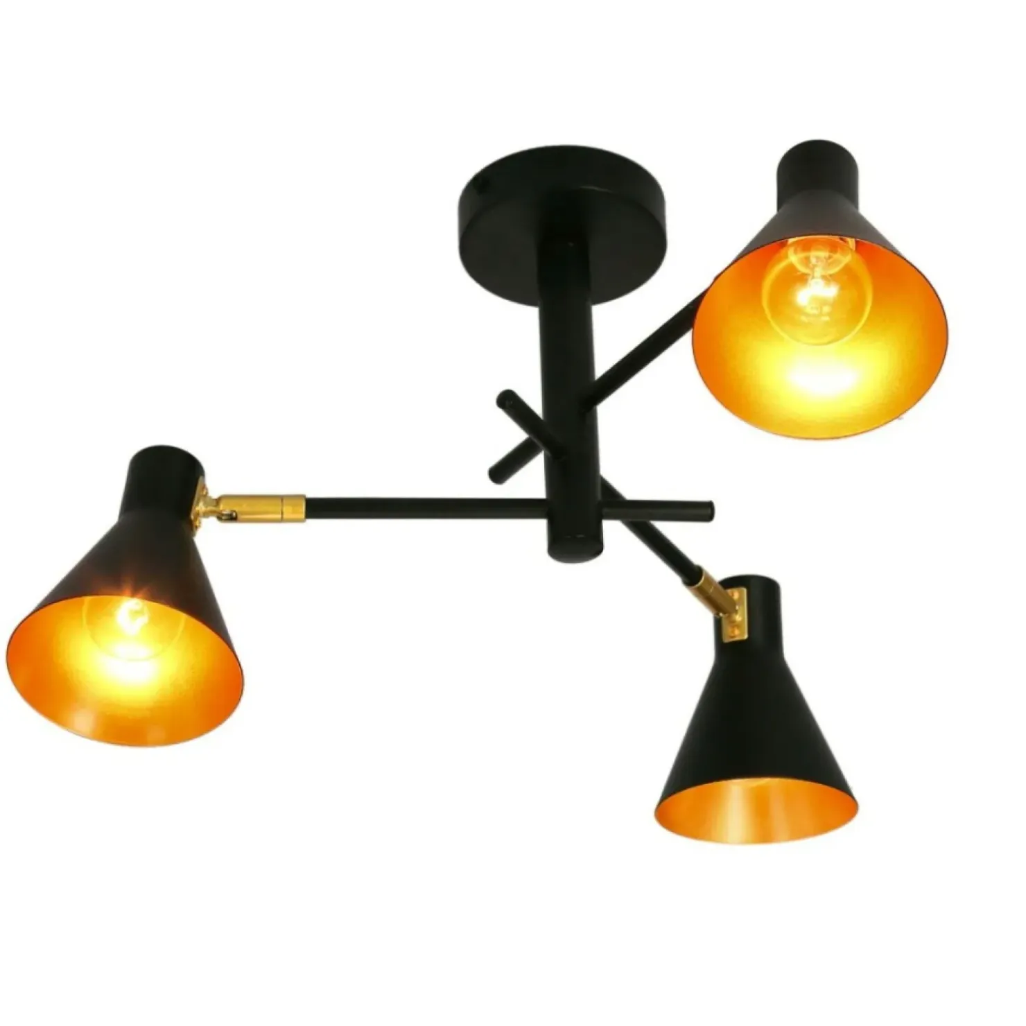 Shop Sklep Kaja Czarno-złota lampa z regulowanymi ramionami 33-70975 LESS | Kaja czarny