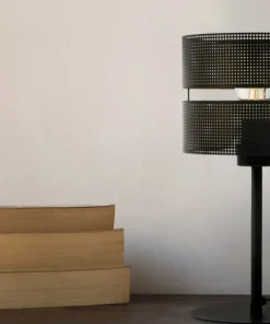 Czarno-złota lampka z ażurowym abażurem K-5226 z serii ZIMBO*Sklep Kaja Best Sale
