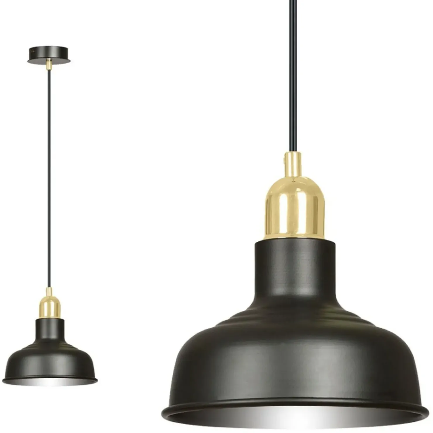 Best Sale Sklep Kaja Czarno-złota, loftowa lampa wisząca do kuchni 1042/1 IBOR | Kaja czarny