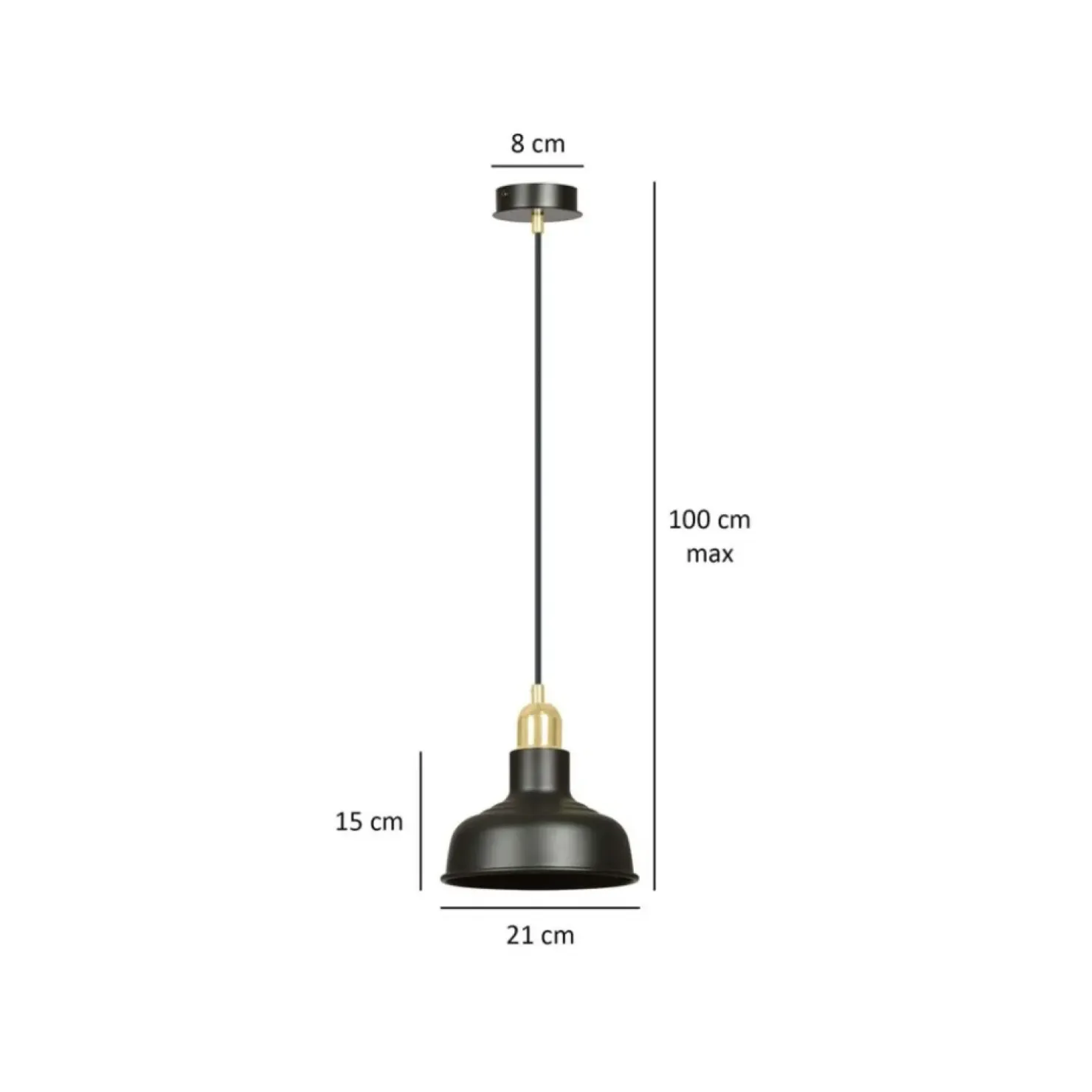 Best Sale Sklep Kaja Czarno-złota, loftowa lampa wisząca do kuchni 1042/1 IBOR | Kaja czarny