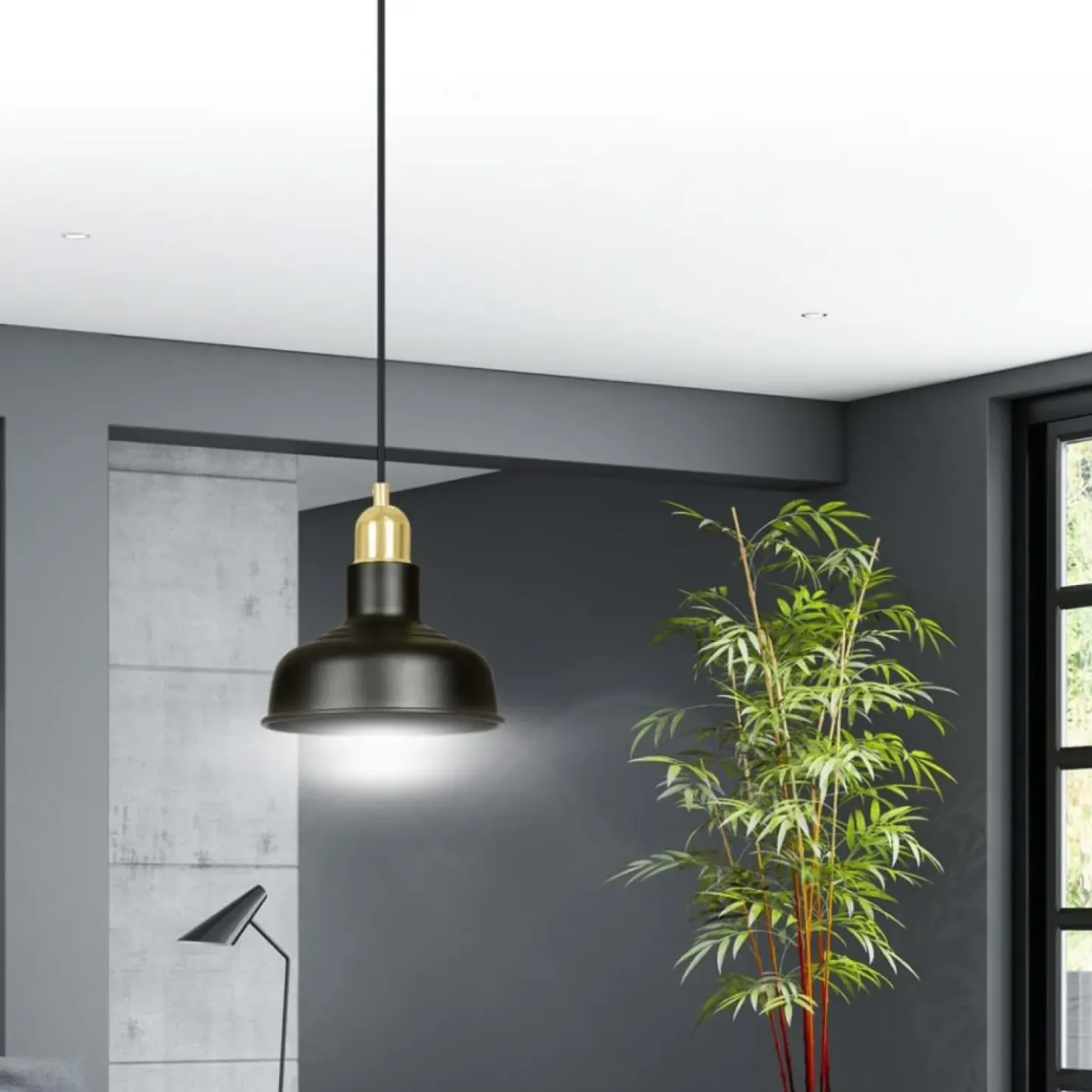 Best Sale Sklep Kaja Czarno-złota, loftowa lampa wisząca do kuchni 1042/1 IBOR | Kaja czarny
