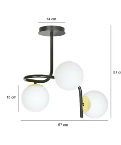 Sale Sklep Kaja Czarno-złota, metalowa lampa sufitowa 1032/3 RAGNAR | Kaja Oświetlenie