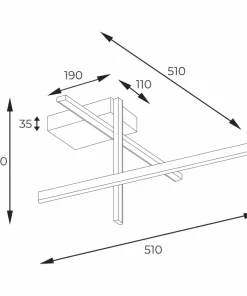 Czarno-złota, minimalistyczna lampa sufitowa 22008C3-BK/GD EDGE | Kaja*Sklep Kaja Best Sale