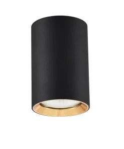 Shop Sklep Kaja Czarno-złota tuba natynkowa LP-232/1D - 90 BK/GD MANACOR | Kaja