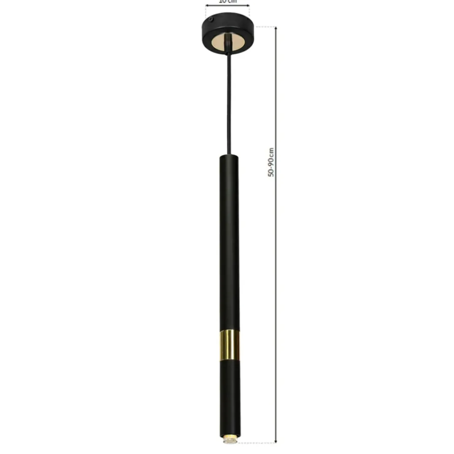 Best Sale Sklep Kaja Czarno-złota tuba, punktowa lampa wisząca MLP6333 z serii MONZA | Kaja Oświetlen