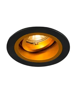 Czarno-złote oczko 92702 CHUCK DL ROUND BLACK-GOLD| Kaja Oświetlenie*Sklep Kaja Cheap