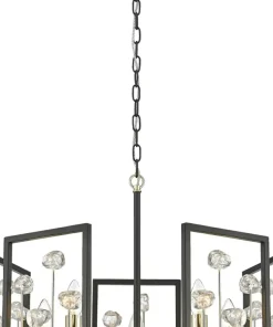 Clearance Sklep Kaja Czarno-złoty, designerski żyrandol P0541-05A-SDAC z serii CAROLINE