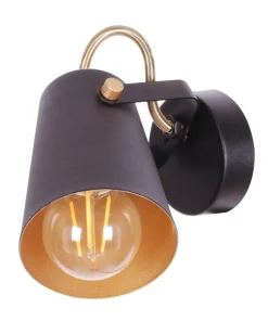 Czarno-złoty kinkiet w stylu industrialnym K-8114 z serii NOKA | Kaja*Sklep Kaja Shop