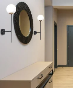 Czarno-złoty kinkiet z białym kloszem K-4916 ISLA | Kaja Oświetlenie*Sklep Kaja Hot