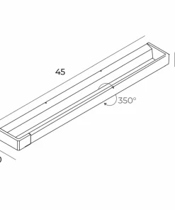 Czarny kinkiet łazienkowy 45cm nad lustro MX W0307 FLINK | Kaja*Sklep Kaja Store