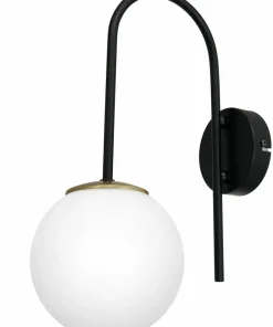 Czarny kinkiet ścienny ze złotym podkloszem LX 3198 z serii CAMBRIDGE*Sklep Kaja Flash Sale