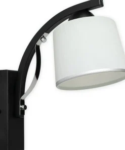 Czarny kinkiet z chromowanymi zdobieniami O2280 K1 CZA z serii ASTRED*Sklep Kaja Cheap