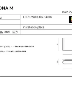 kinkiet zewnętrzny LED na taras AZ4340 CREMONA | Kaja*Sklep Kaja Store