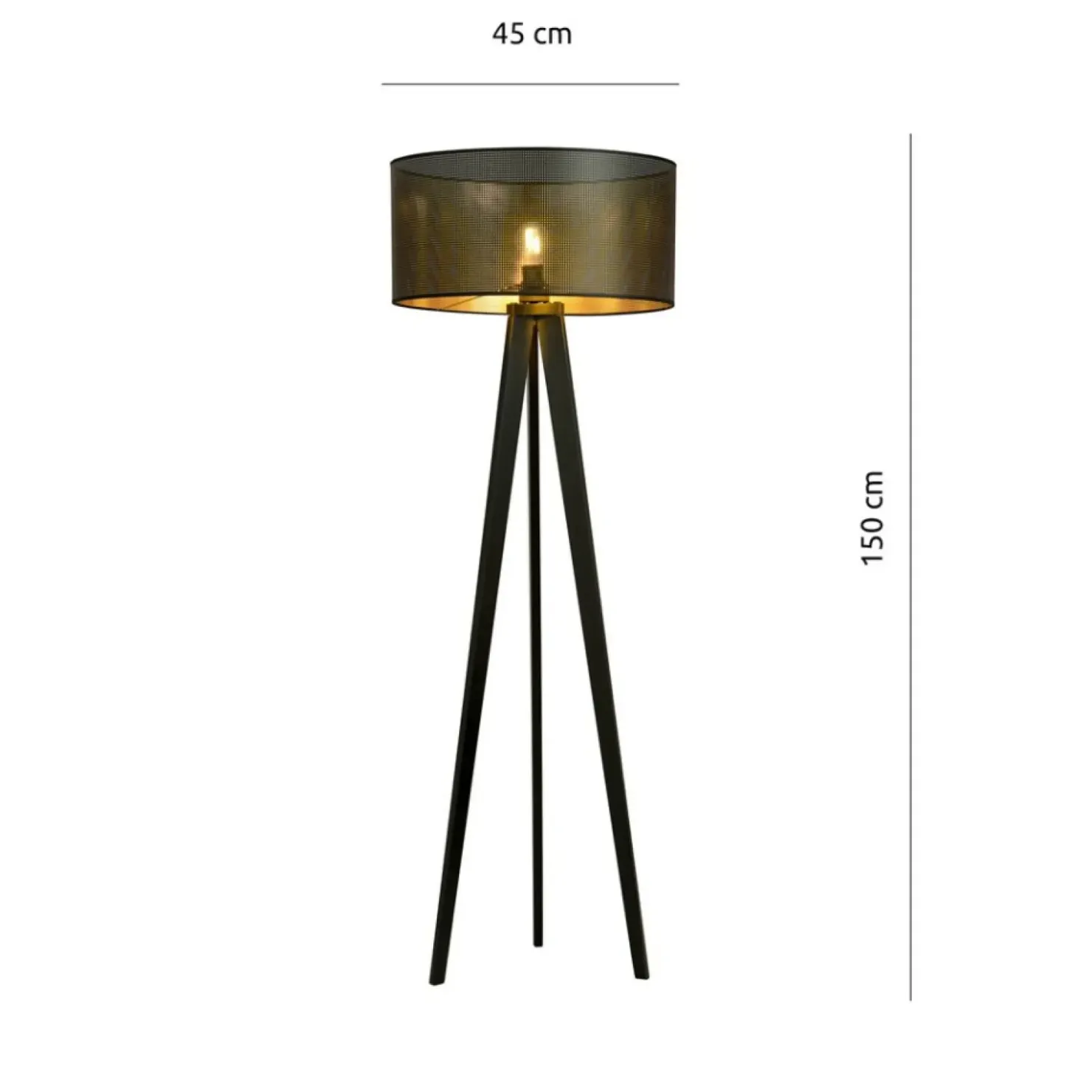 Czarny trójnóg z dwukolorowym abażurem 1148/LP1 ASTON | Kaja*Sklep Kaja Online