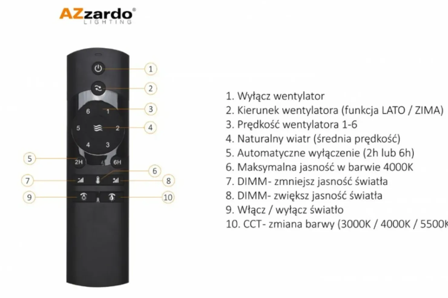 wentylator sufitowy z lampą LED AZ4452 VINCA | Kaja Oświetlenie*Sklep Kaja Outlet