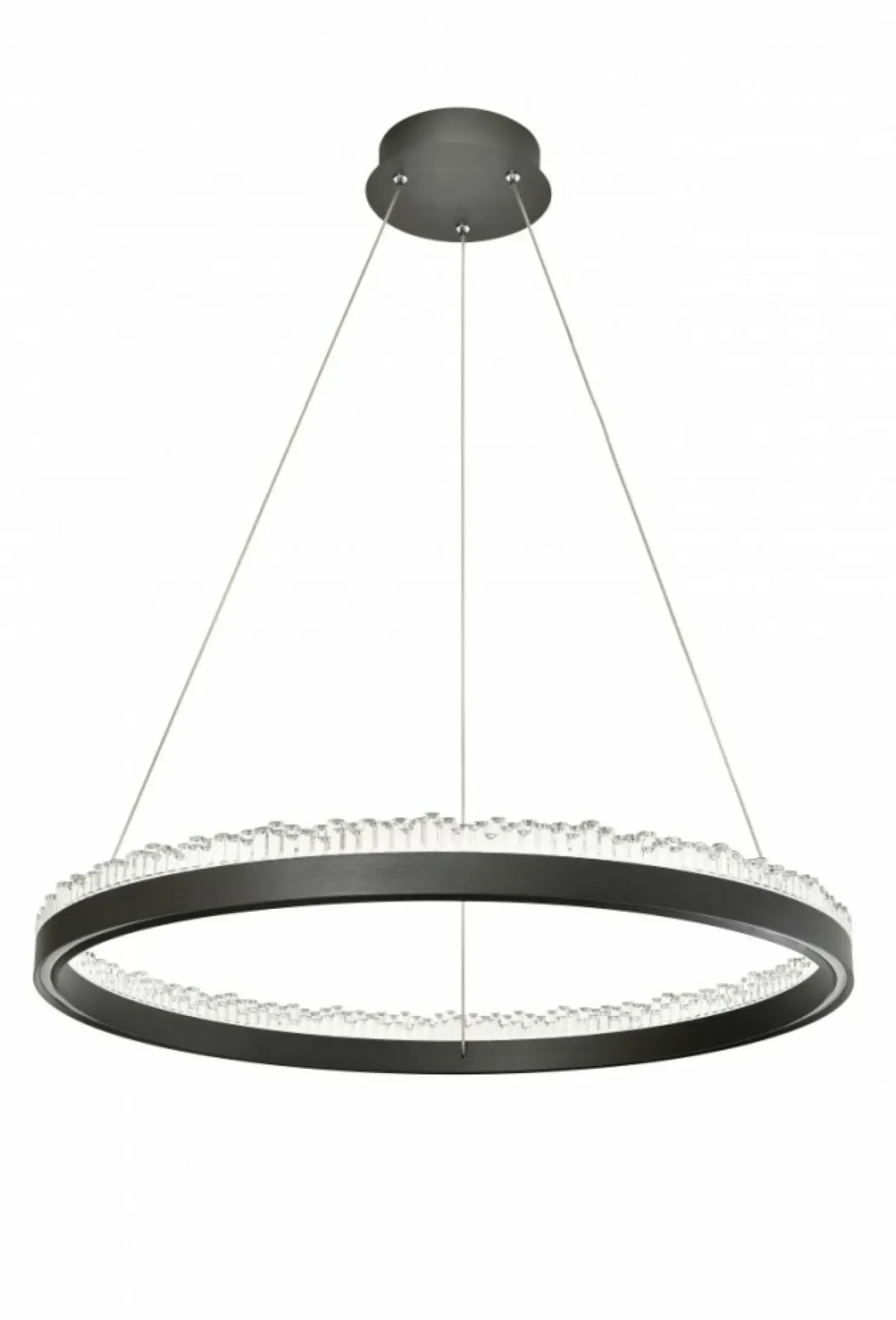 Best Sale Sklep Kaja Czarny, wiszący okrąg LED z kryształkami PD2304600R-MB REGI | Kaja