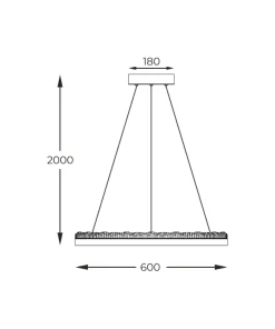 Best Sale Sklep Kaja Czarny, wiszący okrąg LED z kryształkami PD2304600R-MB REGI | Kaja