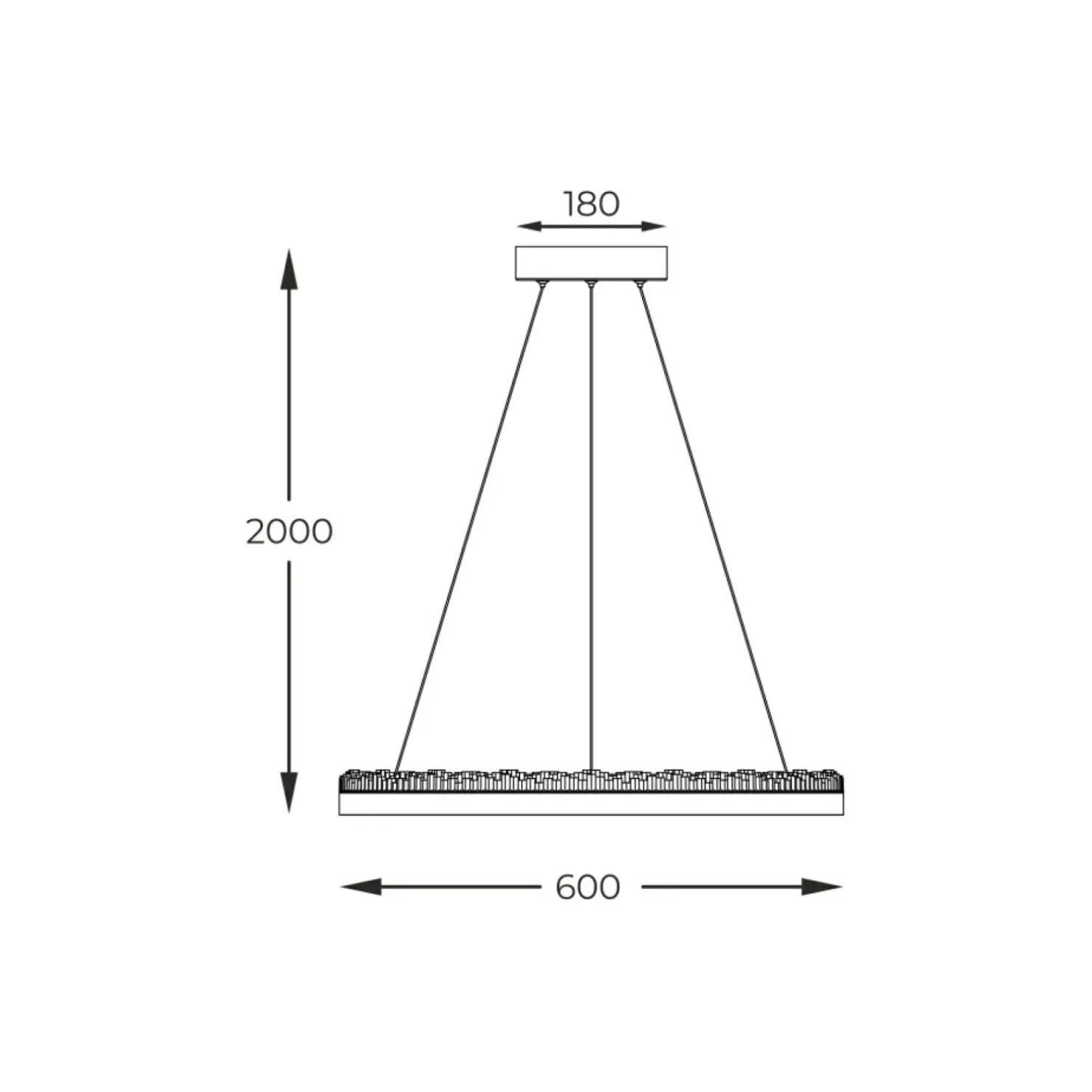 Best Sale Sklep Kaja Czarny, wiszący okrąg LED z kryształkami PD2304600R-MB REGI | Kaja