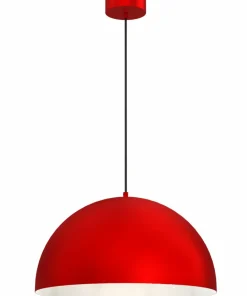 New Sklep Kaja Czerwona lampa wisząca z półkulistym kloszem LX 3005 z serii SINGLE