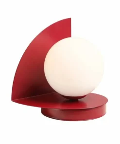 Czerwona, modernistyczna lampka stołowa ⌀14cm 1125B15 z serii LOOP | Kaja Oświet*Sklep Kaja Fashion