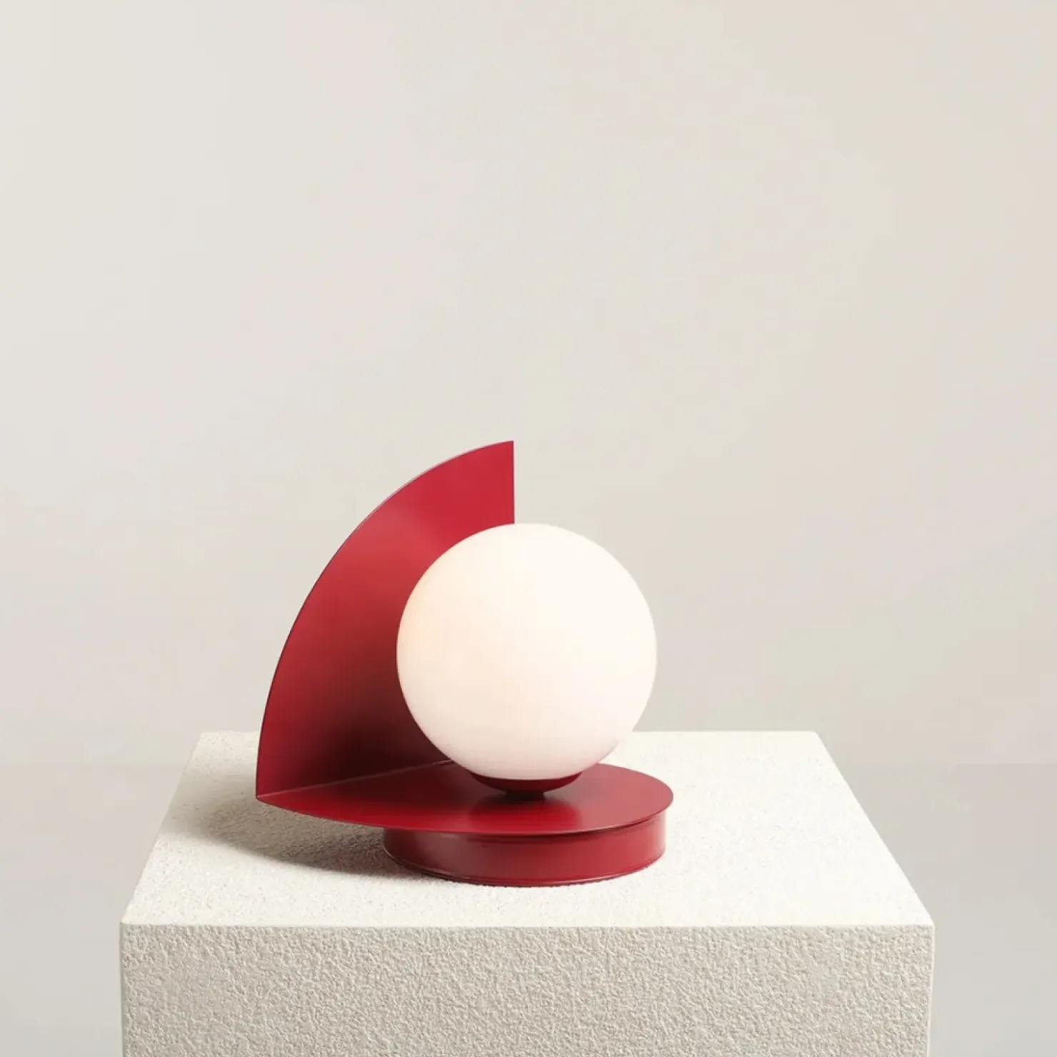 Czerwona, modernistyczna lampka stołowa ⌀14cm 1125B15 z serii LOOP | Kaja Oświet*Sklep Kaja Fashion