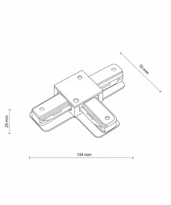 Łącznik T do białej szyny natynkowej 1-fazowej TK 3518 TRACER | Kaja*Sklep Kaja Cheap