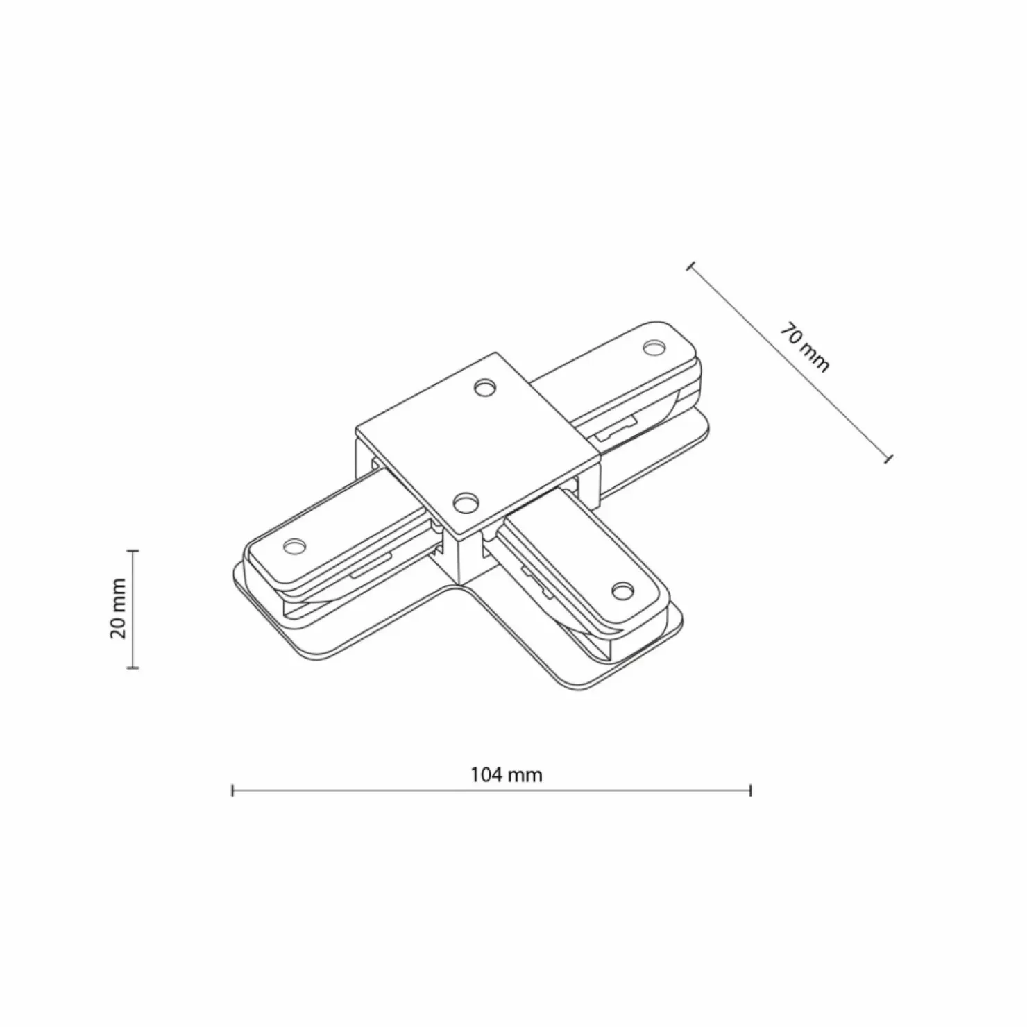 Łącznik T do białej szyny natynkowej 1-fazowej TK 3518 TRACER | Kaja*Sklep Kaja Cheap