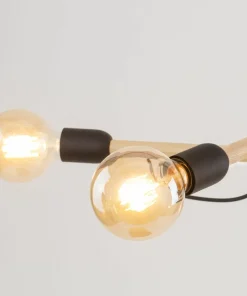 Clearance Sklep Kaja Czterokierunkowa, drewniana lampa wisząca TK 4952 z serii HELIX WOOD