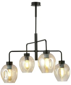 Clearance Sklep Kaja Czteropunktowa, czarna lampa sufitowa 1165/4 LUKKA | Kaja Oświetlenie