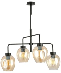 Clearance Sklep Kaja Czteropunktowa, czarna lampa sufitowa 1165/4 LUKKA | Kaja Oświetlenie